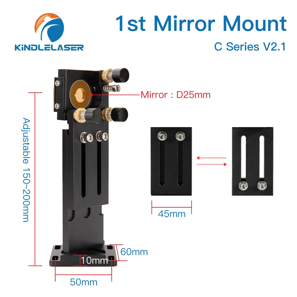 Kindlelaser CO2 First Reflection Mirror Mount supporto per montaggio da 25mm supporto integrato per macchina da taglio per incisione Laser