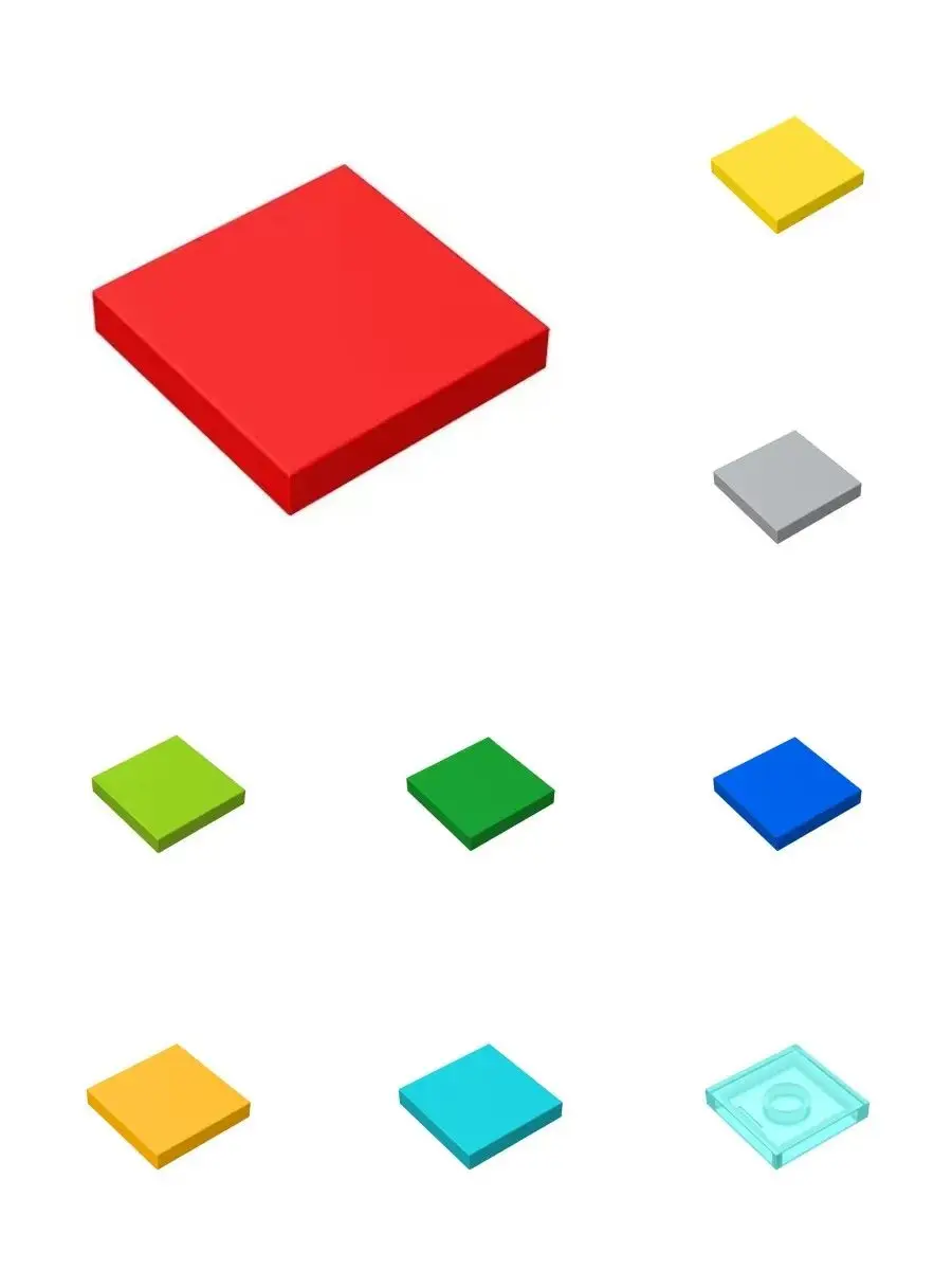 50x Klocki Płytki 2x2 MOC – Kompatybilne, Edukacyjne