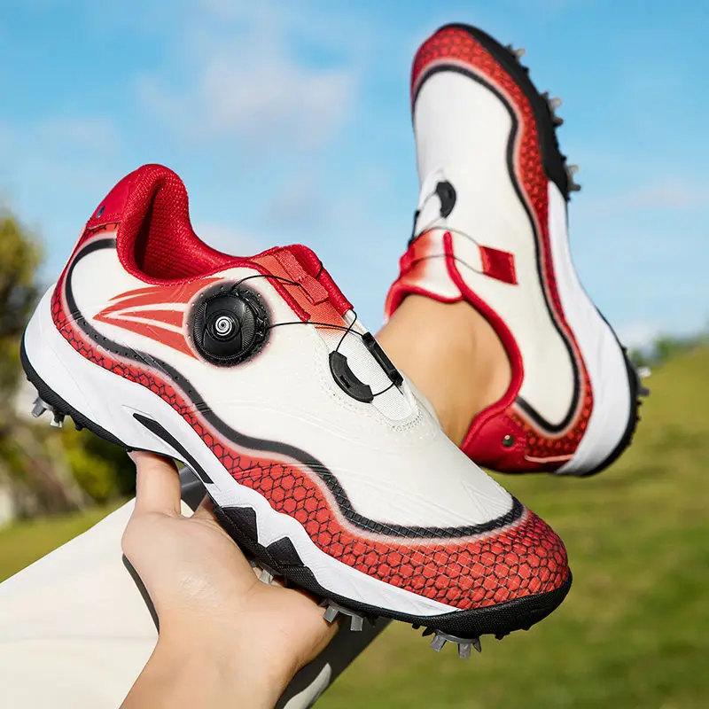 

Мужские кроссовки для гольфа унисекс, быстрые кружевные кроссовки для фитнеса, женская нескользящая спортивная обувь, обувь для гольфа с нескользящими шипами