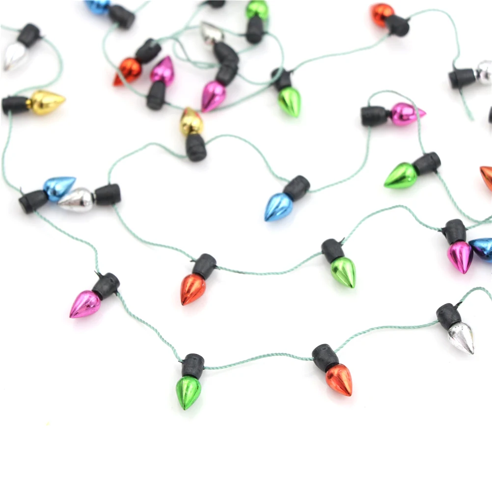 1m  Mini Colorful Christmas Fairy Lights Fake Light String Dollhouse Decor Miniature Craft Furniture Accessory Pretend Play Toy