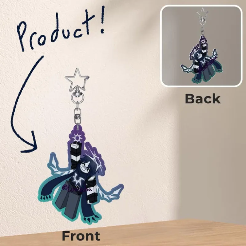 سلسلة مفاتيح أكريليك مغلقة لمرةين! قلادة شخصية لعبة الرسوم المتحركة