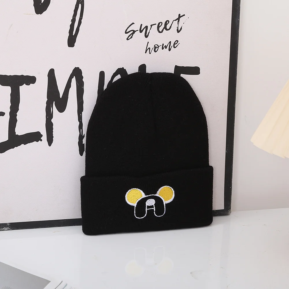 Adventure Time Adult Embroidery Knitted Hats Cartoon Anime Headgear Autumn Cap Winter Hat Student Bonnet Christmas Birthday Gift