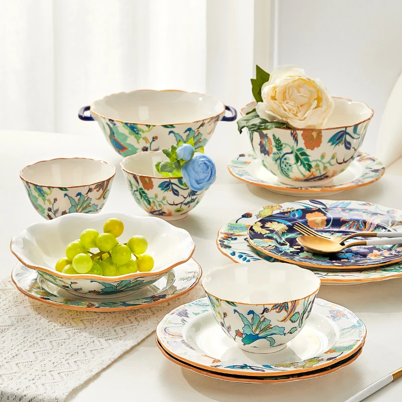

Chinese dish set, household 2024 new light luxury bowl plate feeling tableware gift box, housewarming