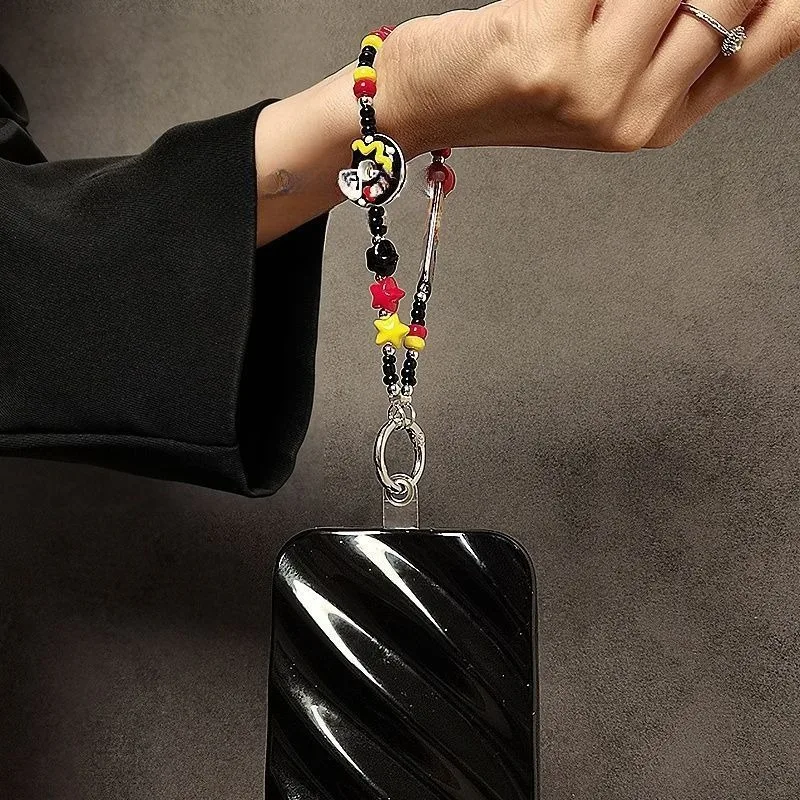 حبل هاتف Disney Cute Cartoon Merch Minnie للفتيات، سلسلة هاتف عصرية ومتعددة الاستخدامات ورائعة وحلوة مطرزة