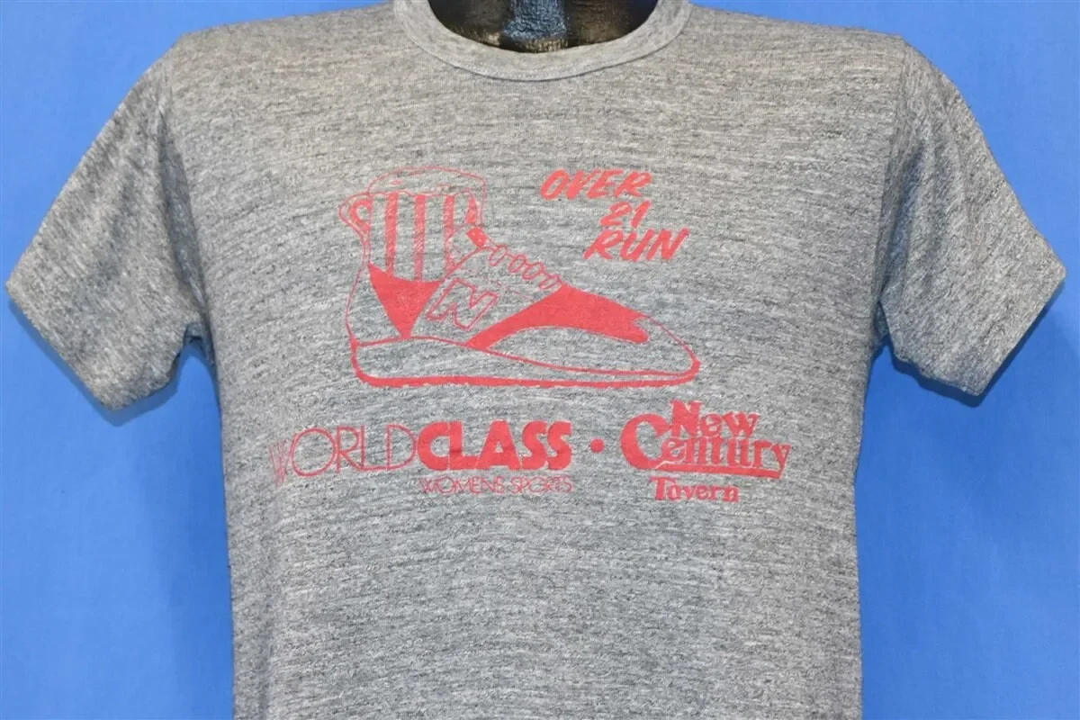 70s Over 21 Run Beer Sneaker New Century Tavern Rayon Tri Blend T Shirt Medium