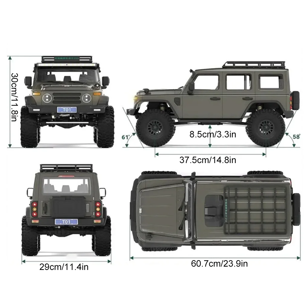 1/8 Scale YK4084 RC Car 4WD Climbing Off-Road Vehicle Differential Lock Dual Speed Led Linkage Light Off-Road Climbing Rc Car