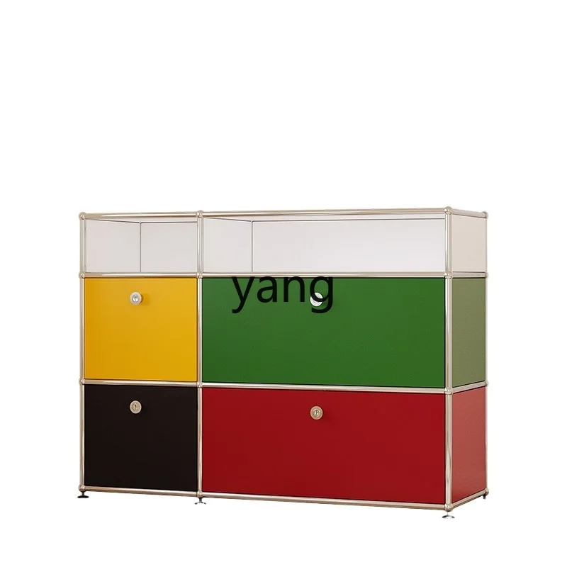 

Yjq Hallway Curio Cabinet Stainless Steel Tableware Side USM Module Combination Color Blocking Storage