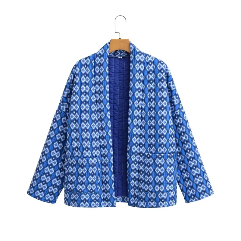 Women's Cardigan Style Ethnic Quilted Cotton Printed Cotton Jacket  Jacket Comfortable Embroidery Winter Warm New Chinese Style