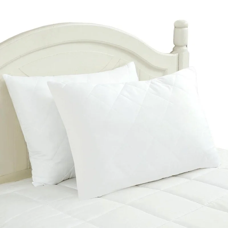 1pc White Low Pillow 100% Cotton Quilted A Side Face Neck Support Sleeping Home Hotel Dorm Pillow Core 48x74cm Drop Shipping