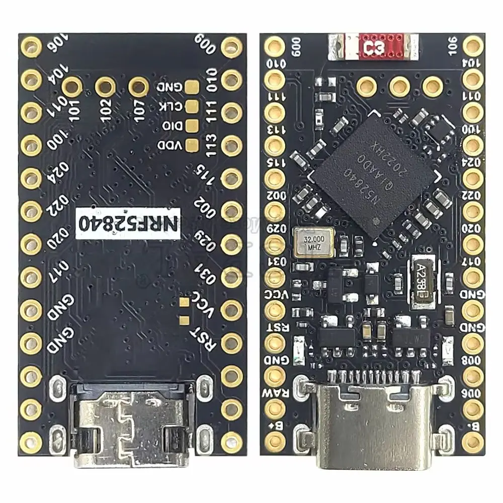 Módulo de placa de desenvolvimento nrf52840 para nano v2.0 com bluetooth 5.0 suporte de carga 3.7v gerenciar mini 64mhz usb tipo-c