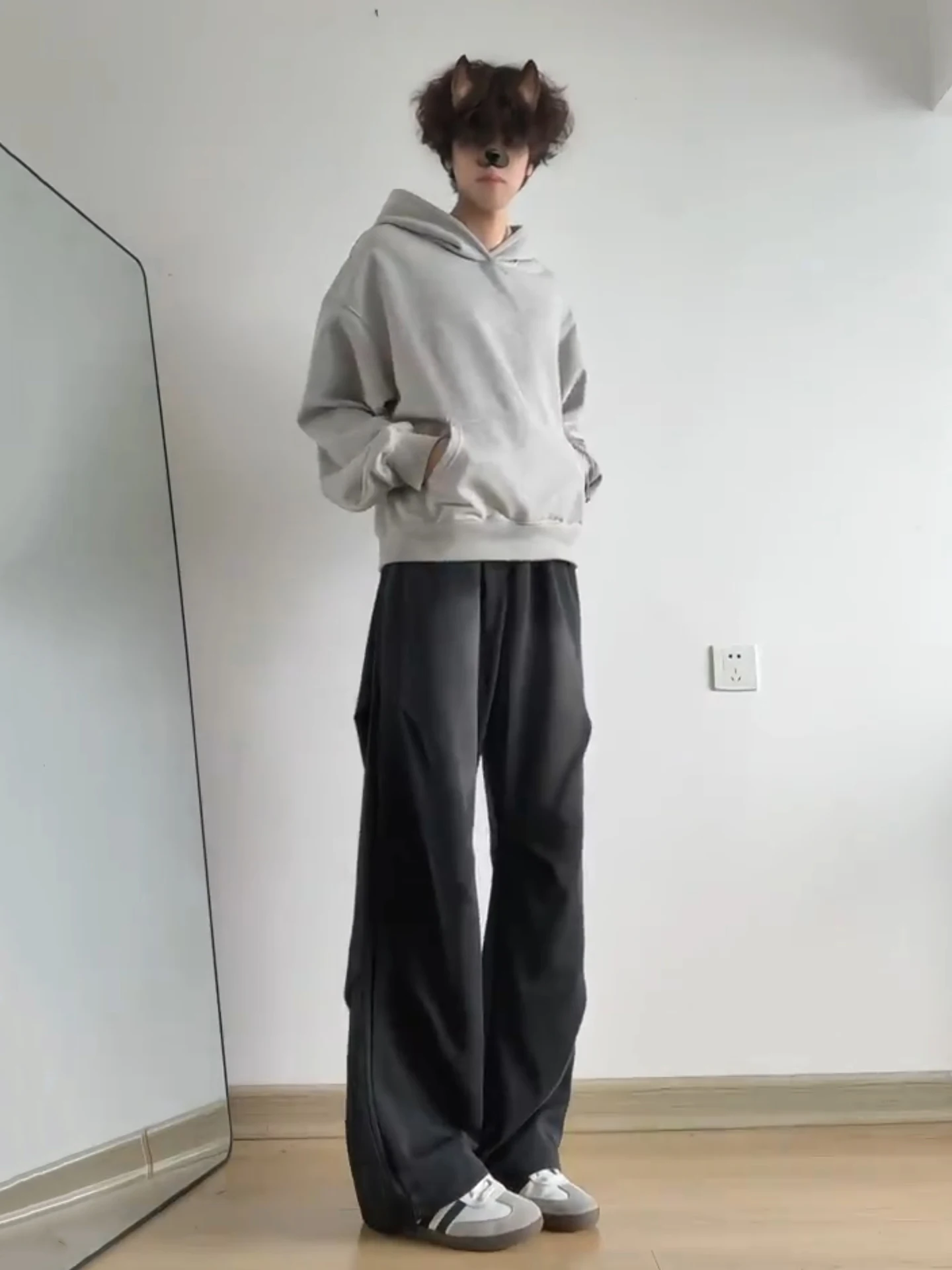 Waed Folded Paratrooper Pants Men's Autumn Design Sensation Drape Wide Leg American Casual Sports Straight Leg Pants