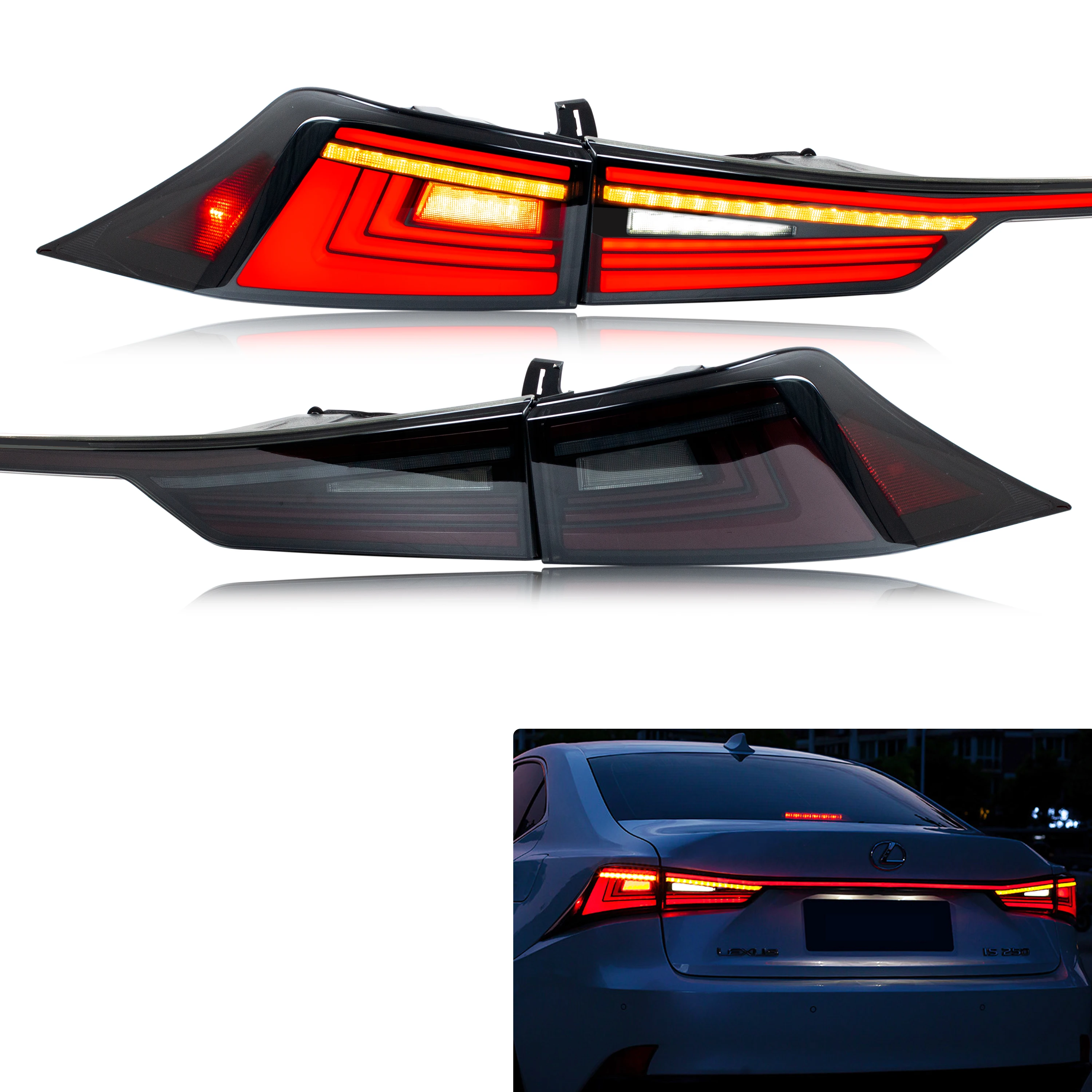 

LED Tail Lights Trunk Lamp for Lexus IS250 IS350 ISF IS200t IS300 2014-2020 Dynamic Animation Sequential Turn Signal Rear Lamps