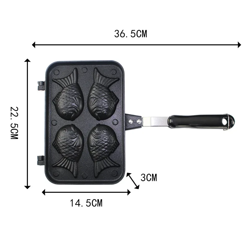 مقلاة Snapper Yaki، قالب مقلاة Waffle Yaki، قالب كعك DIY 4 قالب خبز الأسماك، مقلاة ياكي كورية