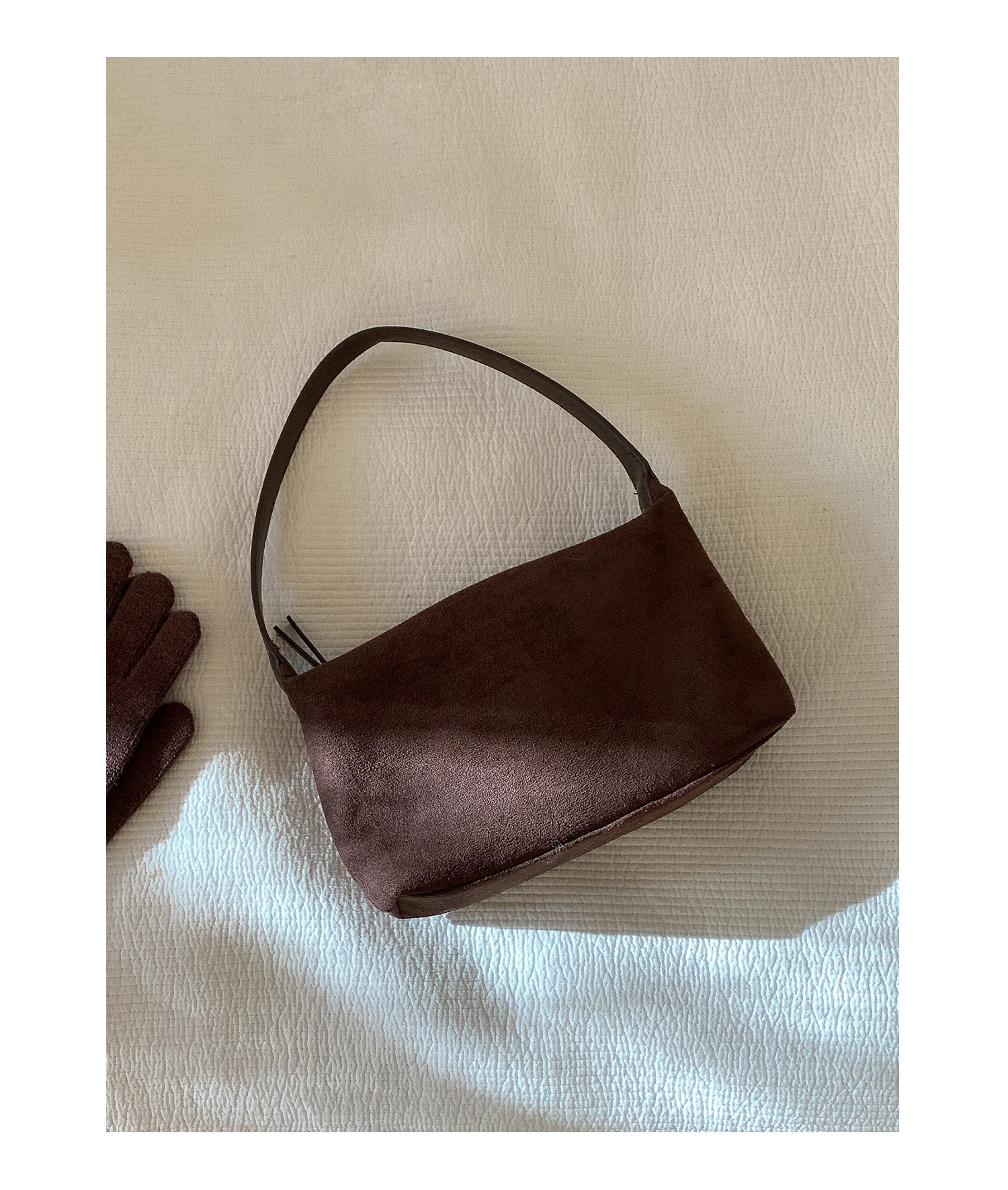 Bolso de Hombro de Gamuza a la Moda para Mujer, Bolso de Mano EMORRIN, Estilo Retro Otoño Invierno, Forro de Poliéster