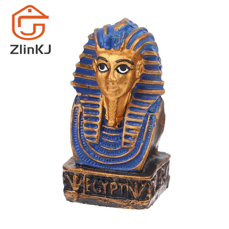 Egyptian King Pharaoh Figurine Statue Ancient Sculpture Collectible Mythology Miniature Figure Egypt Dollhouse home Decor