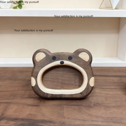 Solid Wood Bear Photo Frame Ornament, Desktop Picture Display Decor, Newborn & Baby Souvenir Gift
