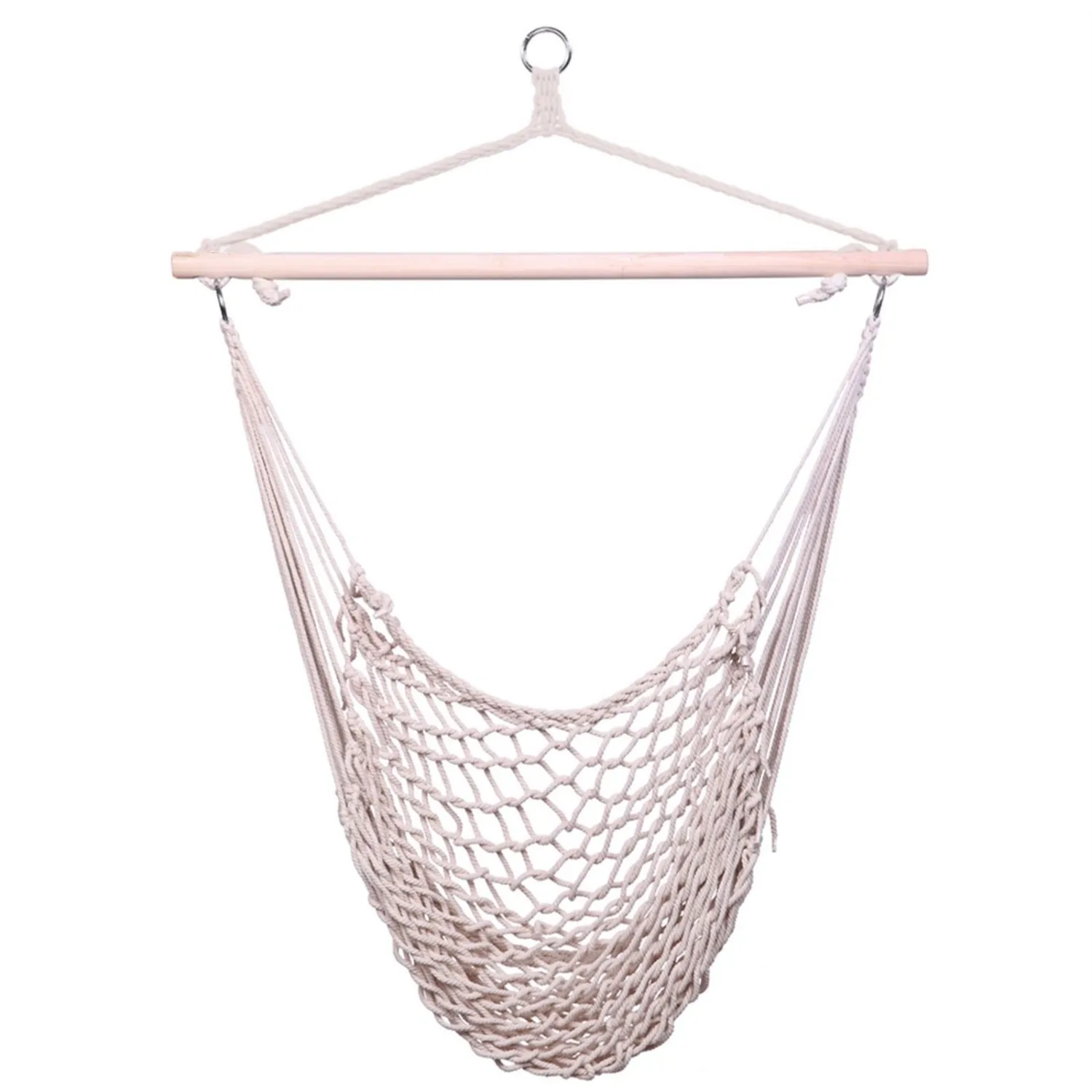 

Sling Chair Sling Pendulum Chair Hammock Mesh Air/Sky Chair Cotton Rope Sling with Trim for Bedroom Beach Patio Deck Porch Gard