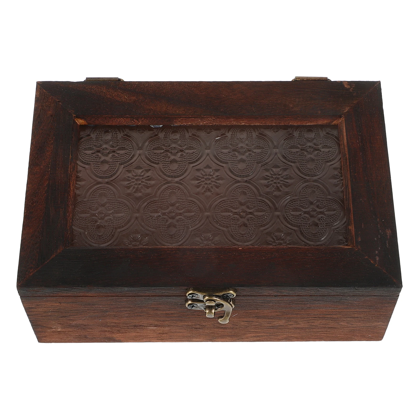 

Multifunctional Solid Wood Display Box Glass Lid Jewelry Organizer Keepsake Storage Case For Cosmetics Collectibles Vintage