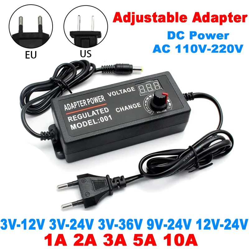 DC To AC 3V-12V 3V-24V 3V-36V 9V-24V 12V-24V 1A 2A 3A 5A 10A Adjustable Adapter For 2835 COB 5050 and Various DC Power Sources