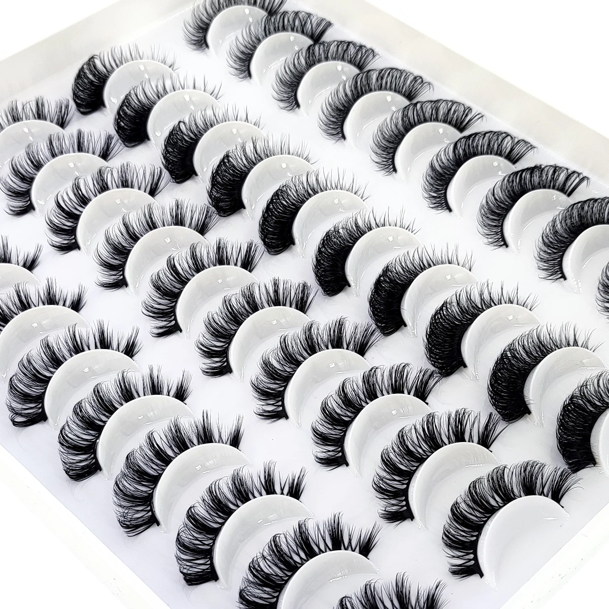 HBZGTLAD 20 زوجًا من رموش المنك الاصطناعية 5D رموش صناعية من المينك الطبيعي حجم دراماتيكي رموش صناعية ممتدة عين صناعية #4