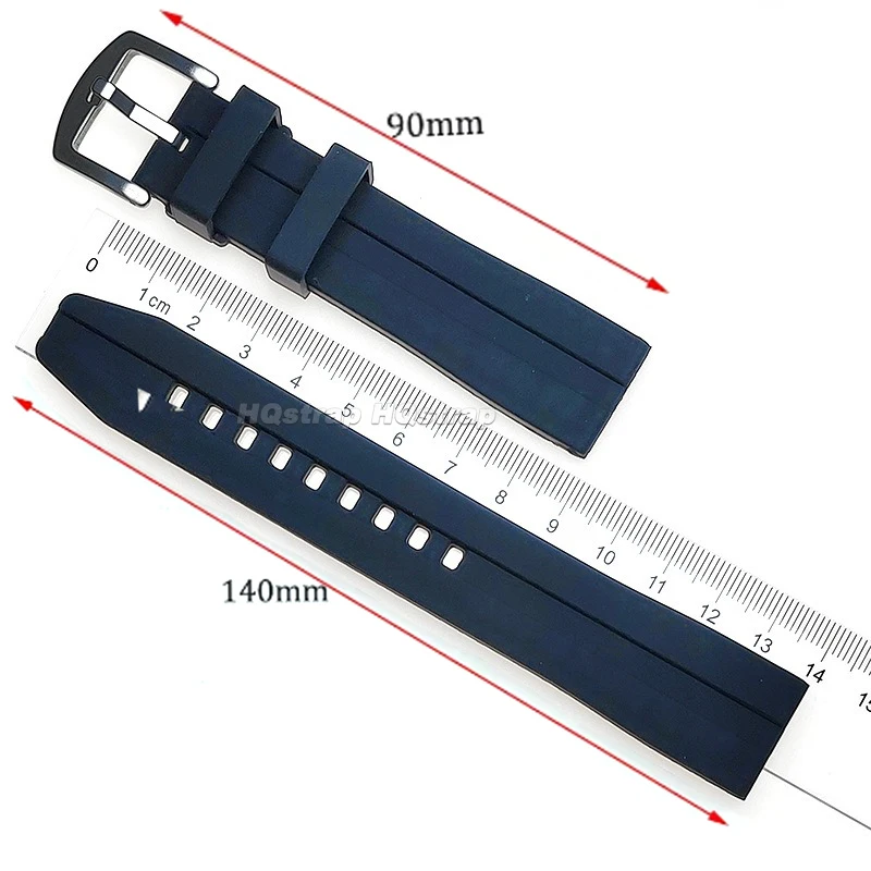 20mm 22mm Extended Length Silicone Strap for Seiko for Omega Wristband Rubber Waterproof Universal Replacement Big Size Bracelet