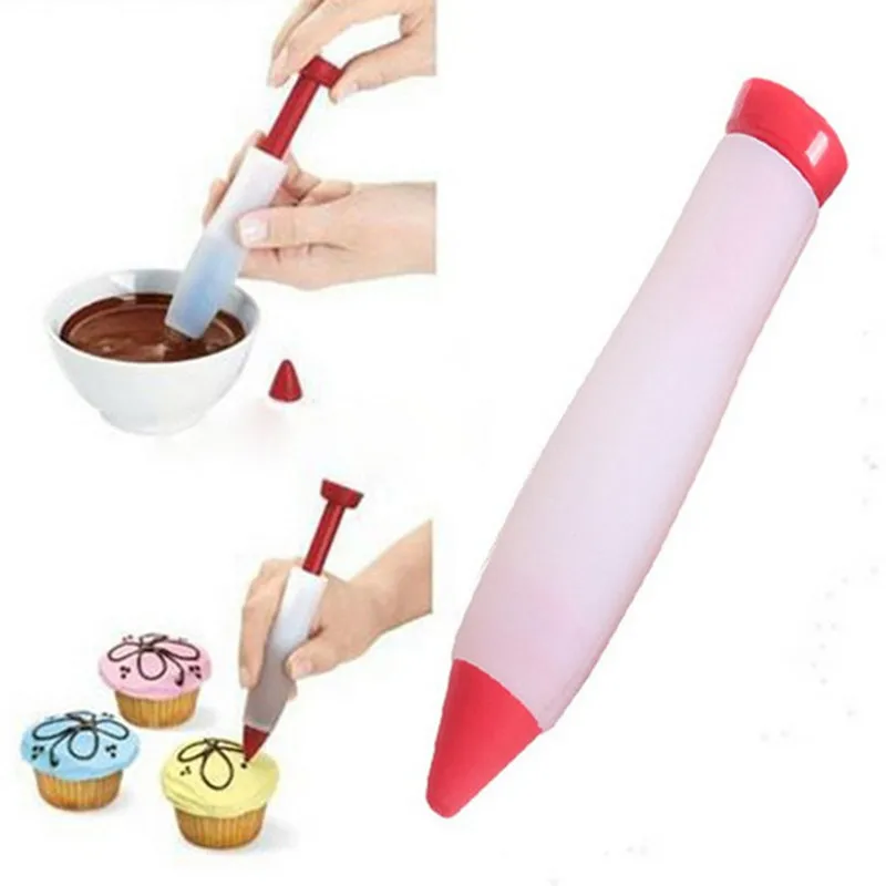 1 Piece Hot Sale Cake Cookie Pastry Cream Chocolate Decorating Syringe Silicone Plate Paint Pen paint for cakes