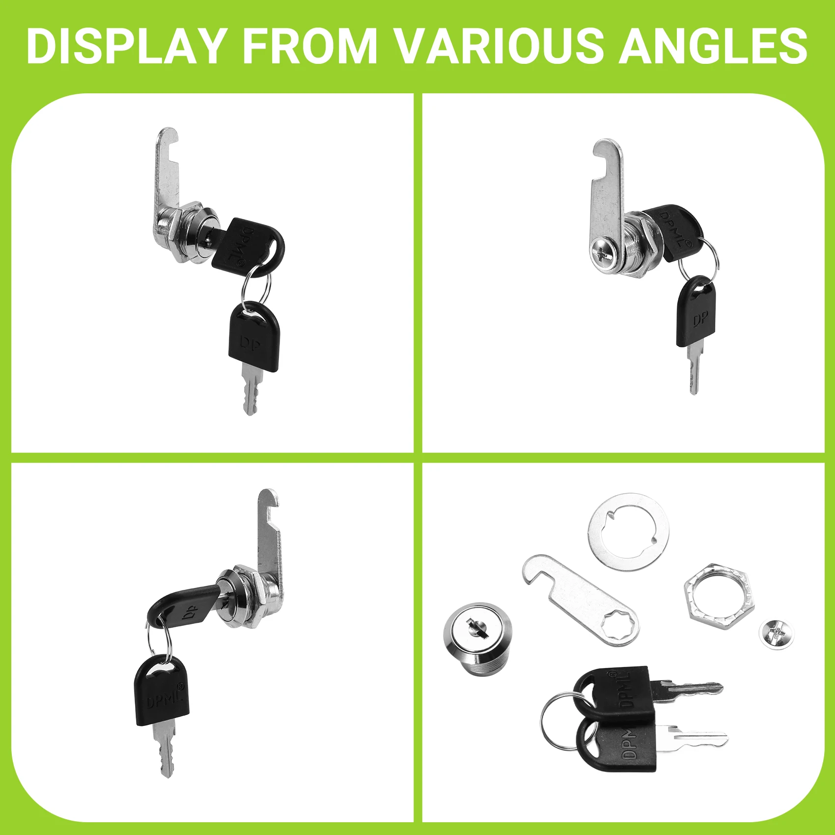 【Hot Cake】10 Set Security Lock Metal Cylinder Cabinet Locker Cam Lock With Keys Security Mailbox Lock Drawer 16Mm