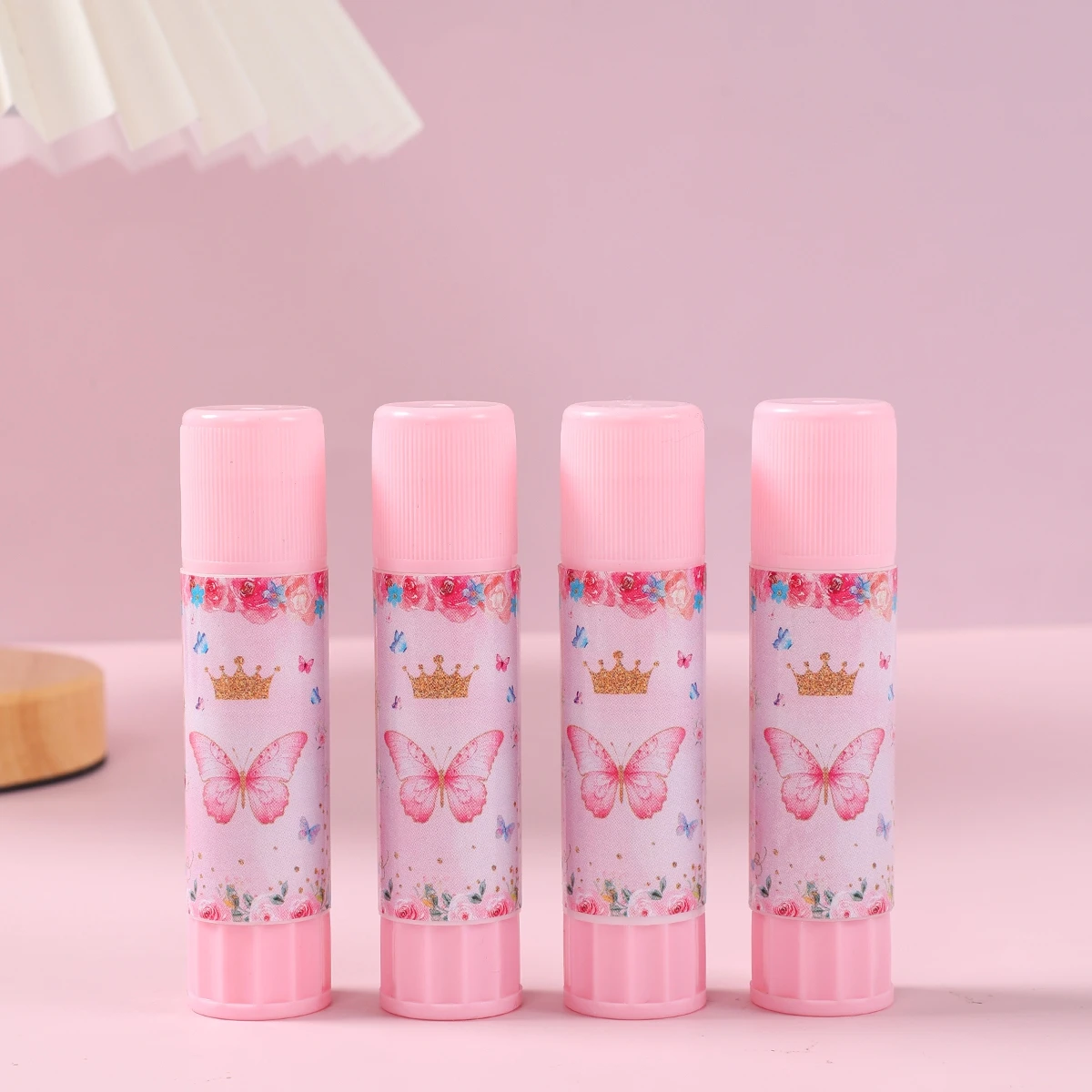 4/6pcs Cartoon Solid Glue Stick High Efficiency Adhesion Butterfly Sticker Student DIY Solid Glue High Viscosity Stationery Gift