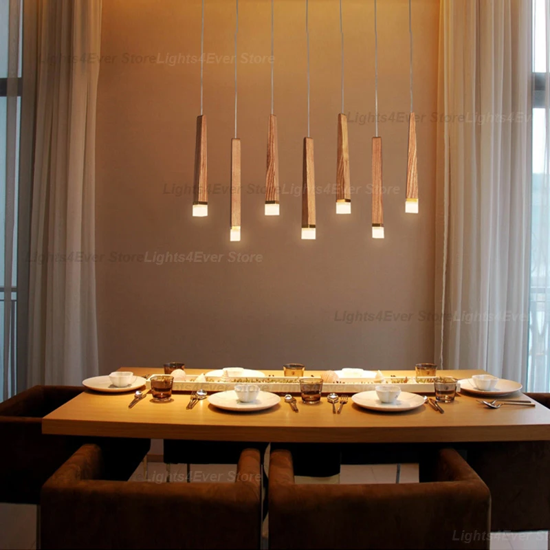 

LED 2026 New Design Modern Elegant Handmade Wood Stick 1217 Chandelier Lustre Home-applicant Dimmable Lamp For Dining Room Table