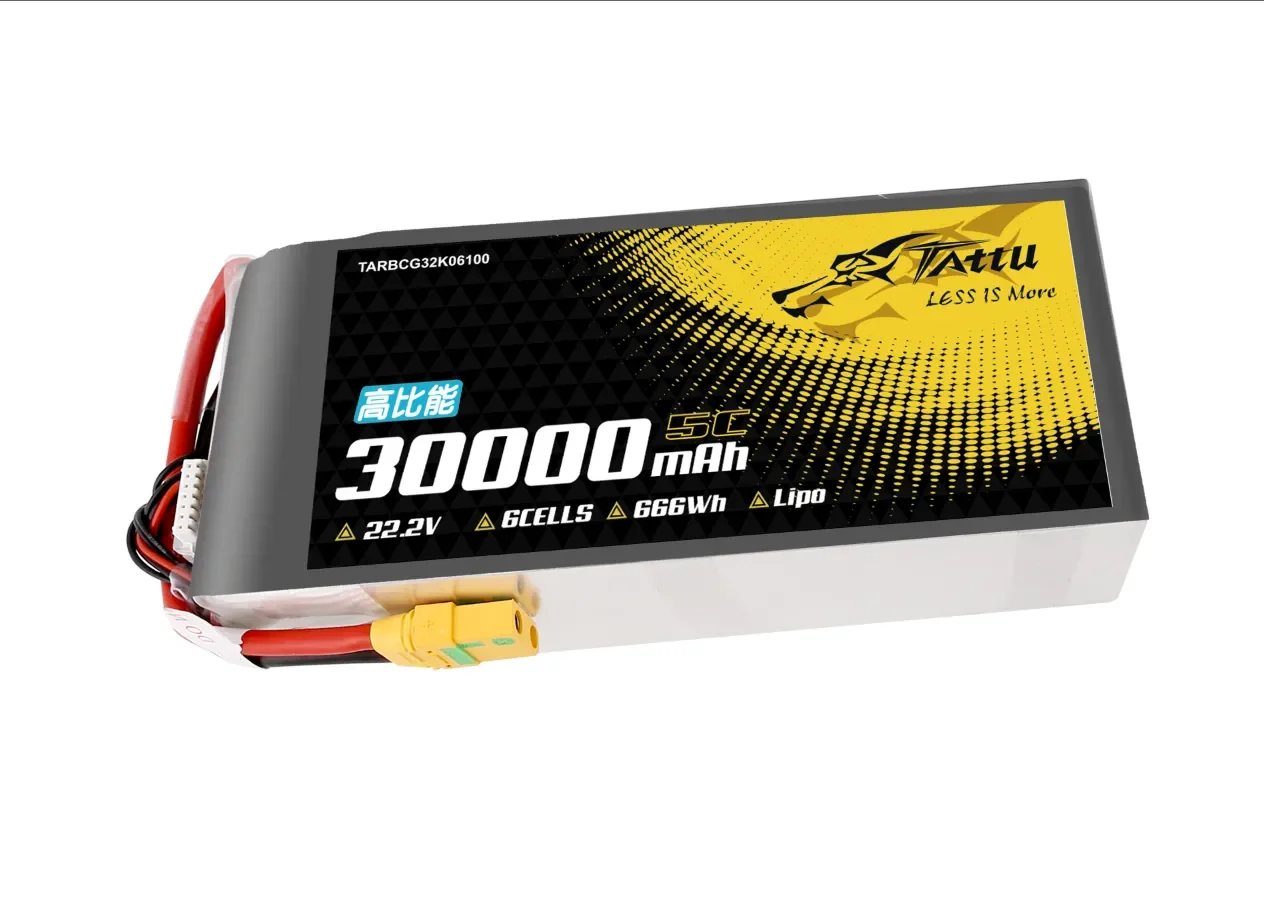 2023 TATTU High-density Semi Solid State 6S 30000mAh 22.2V 5C  Lithium Batteries for Industrial UAV