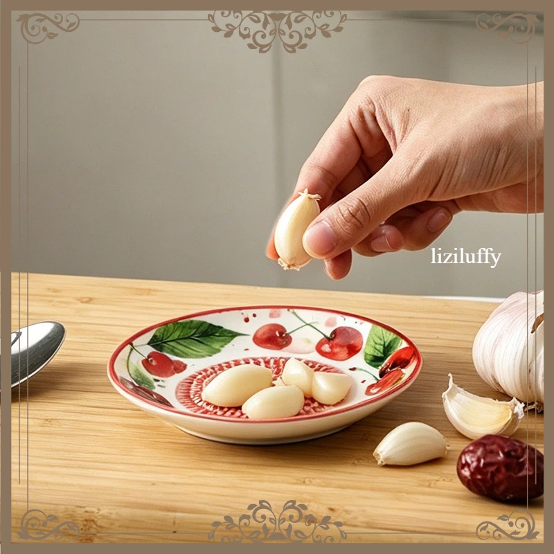 new Innovative Ceramic Garlic Grater Plate Frutero Multi-Purpose Home Dish for Mashing Ginger, Garlic & Small Spices