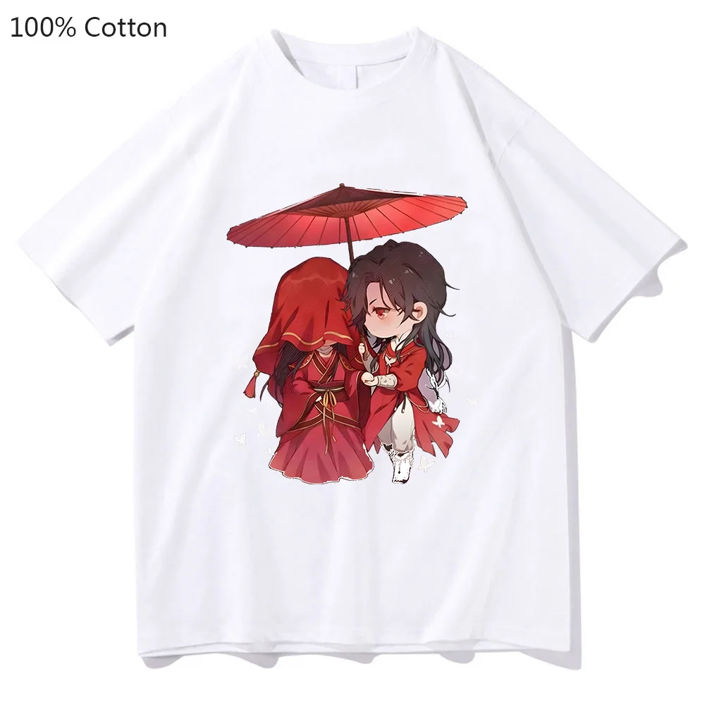 Heaven Officials Blessing Tian Guan Ci Fu TGCF Aesthetic T-shirts WOMEN 100% Cotton T Shirts Korean Style Casual Appliques LOOSE