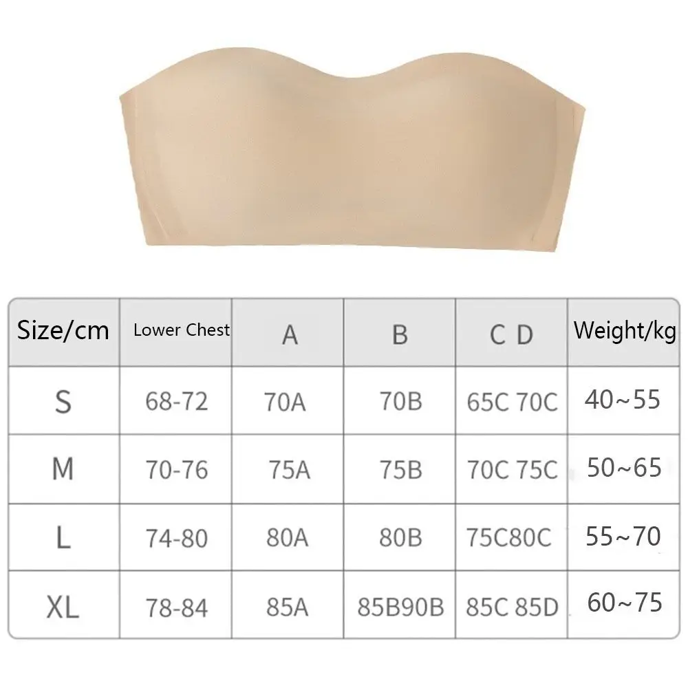 حمالة صدر جيلي بدون حمالات حمالة صدر ملفوفة غير قابلة للانزلاق ملابس داخلية نسائية غير مرئية رفيعة متجمعة ملابس داخلية نسائية خارج الكتف