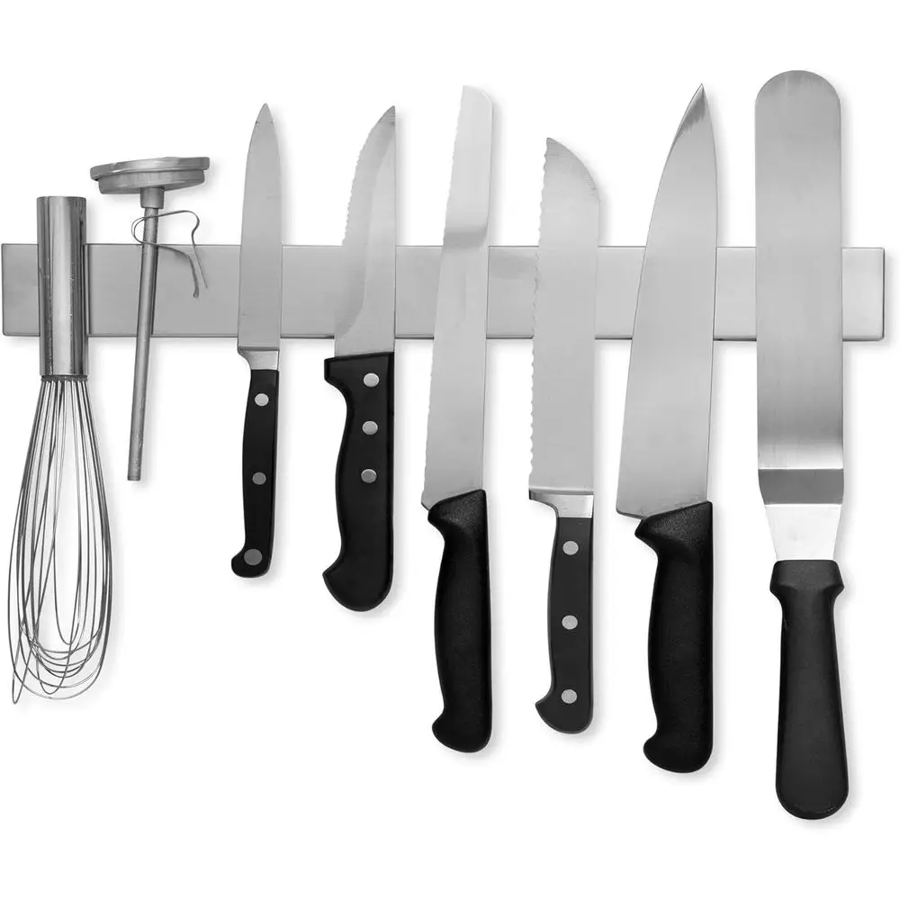 16 Inch Stainless Steel Magnetic Knife Bar with Multi-pose Functionality as a Knife Holder, Knife Strip, Magnetic Tool Organizer