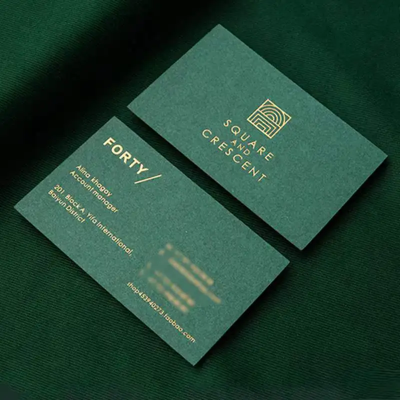 Customized product、Custom Print Design 600 gsm Turquoise Foil Business Card