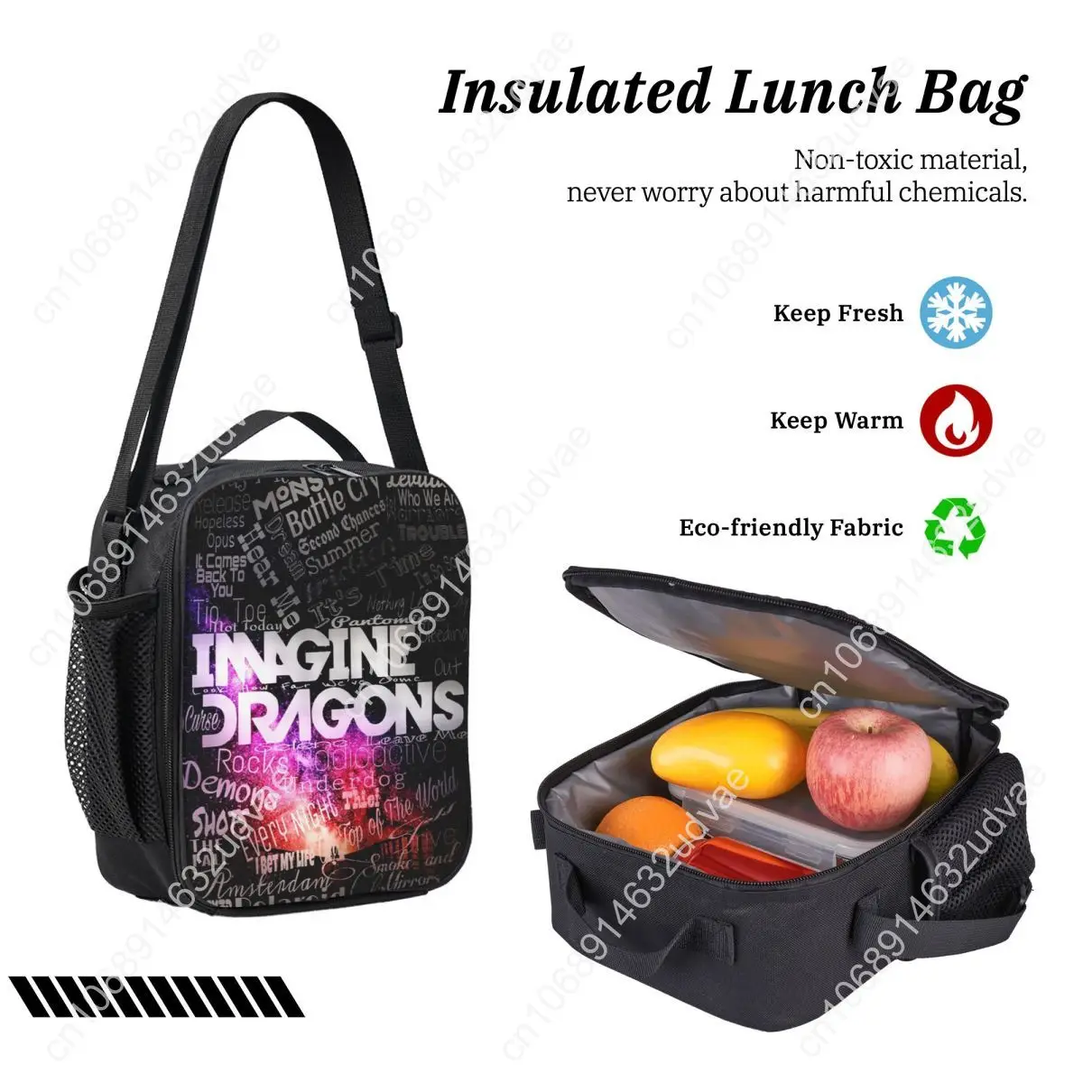 Imagine Dragons Backpack Student Boys Girls BookBag School Bag Laptop Shoulder Bags 3ps Insulated Lunch Bag Pencil Case