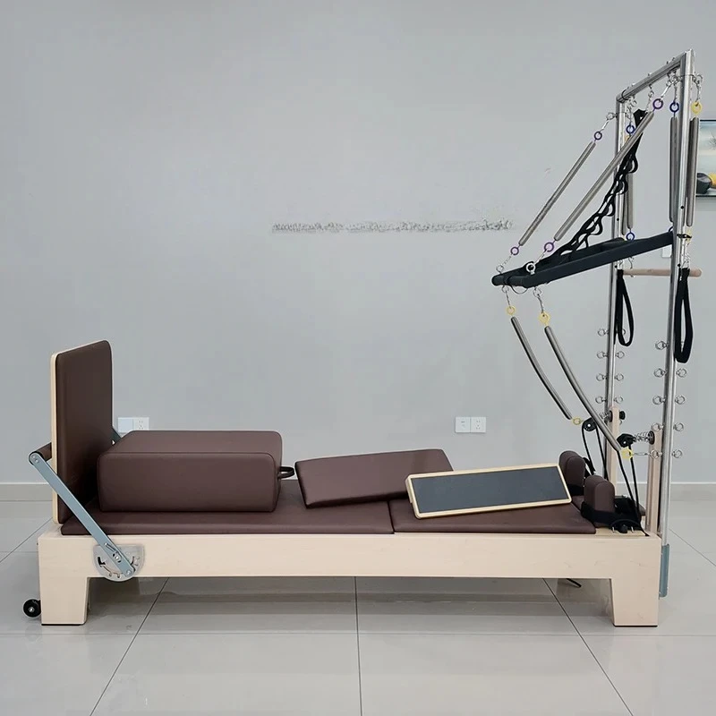 Suitable for Gym Home and Studio Professional Quality Maple  Adjustable  Wholesale with Tower Pilates Reformer Machine