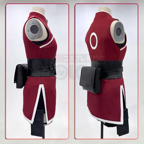 HOLOUN Anime Haruno Sakura Cosplay Costume Top Shorts Pouch Halloween Christmas Gift Cos Convention