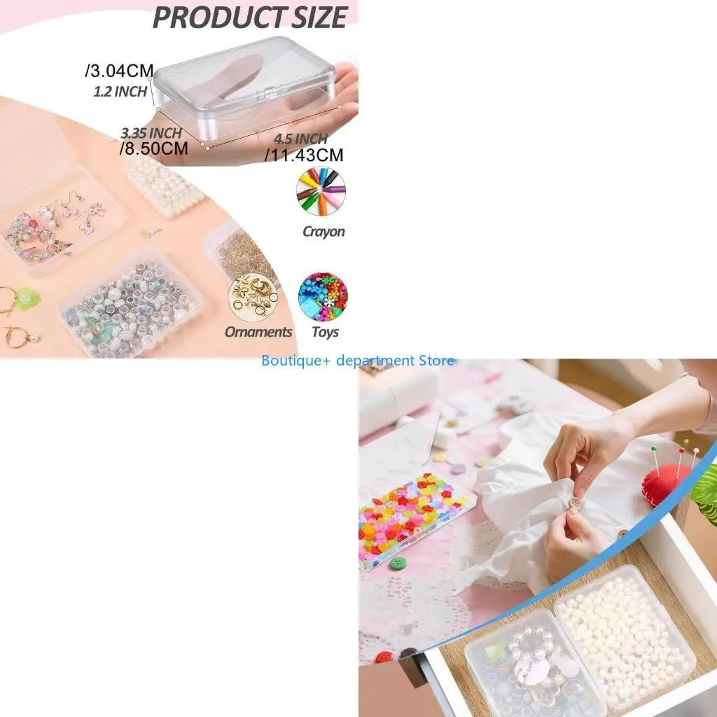 E1PD Transparent Storage Container With Interlocked Lids Durable Stackable Designs For Home Office And Craft Rooms