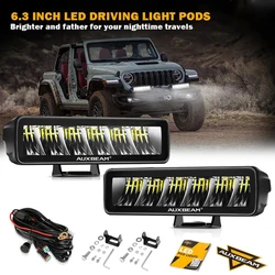 Auxbeam 6.3 Inch 60W LED Driving Light Pods with Harness for Truck Pickup Offroad