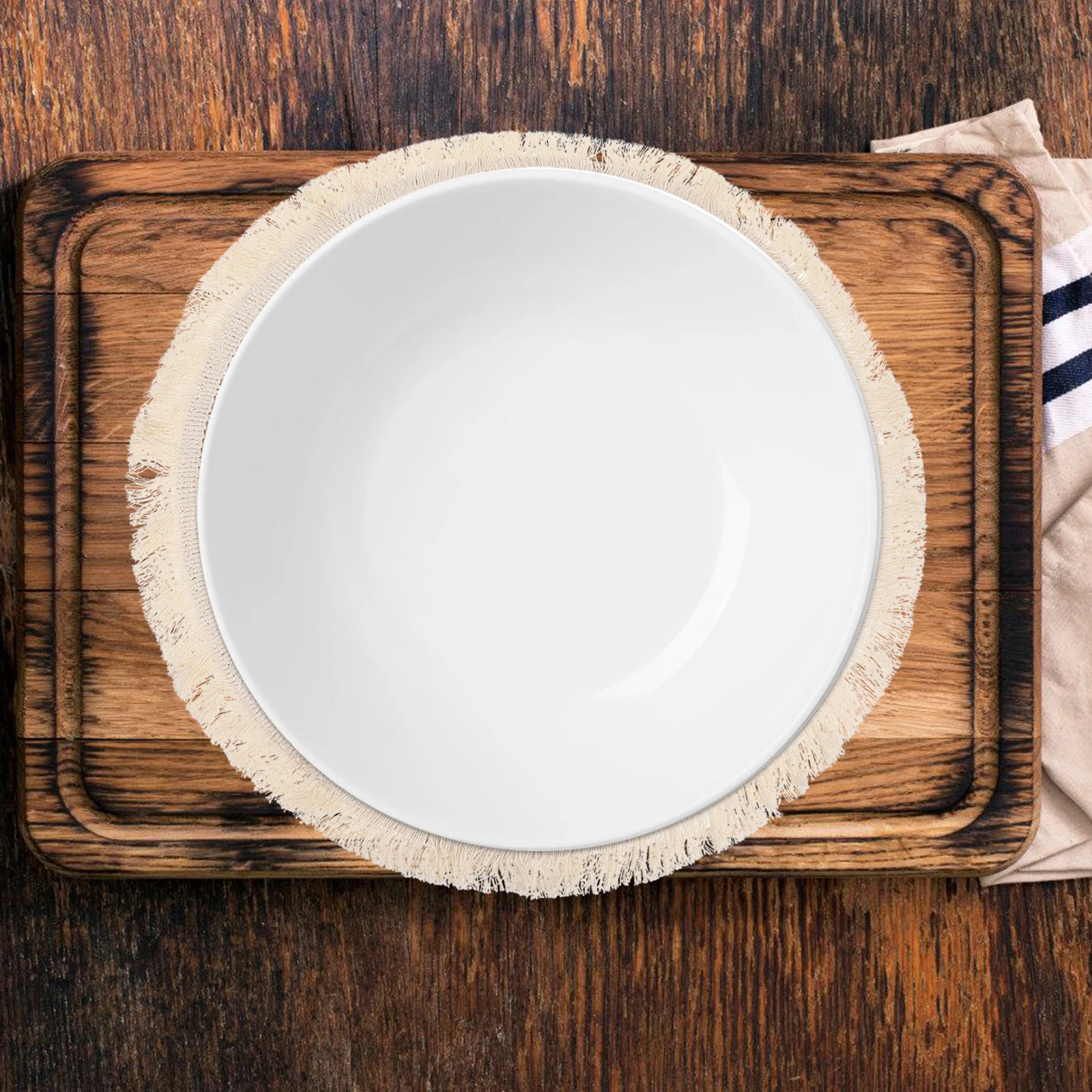 

Rustic Round Placemat Natural Burlap Cup Coaster for Restaurant Home Decor Anti-Skid Table Coasters for Drinks