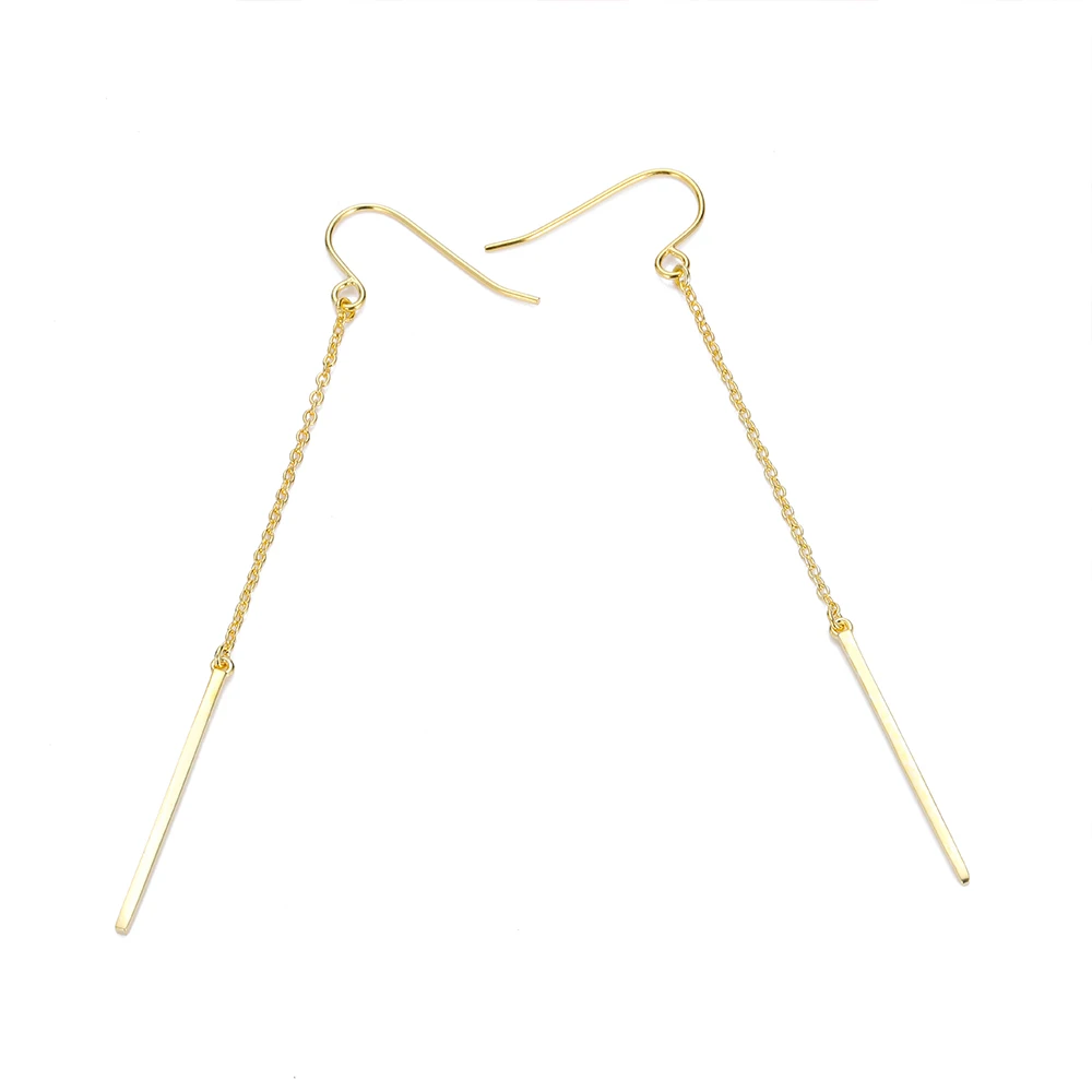 EManco 10PCS Minimalist ยาวสแตนเลสต่างหูผู้หญิง Dangle หูฟังแฟชั่นเครื่องประดับขายส่งโดยตรง