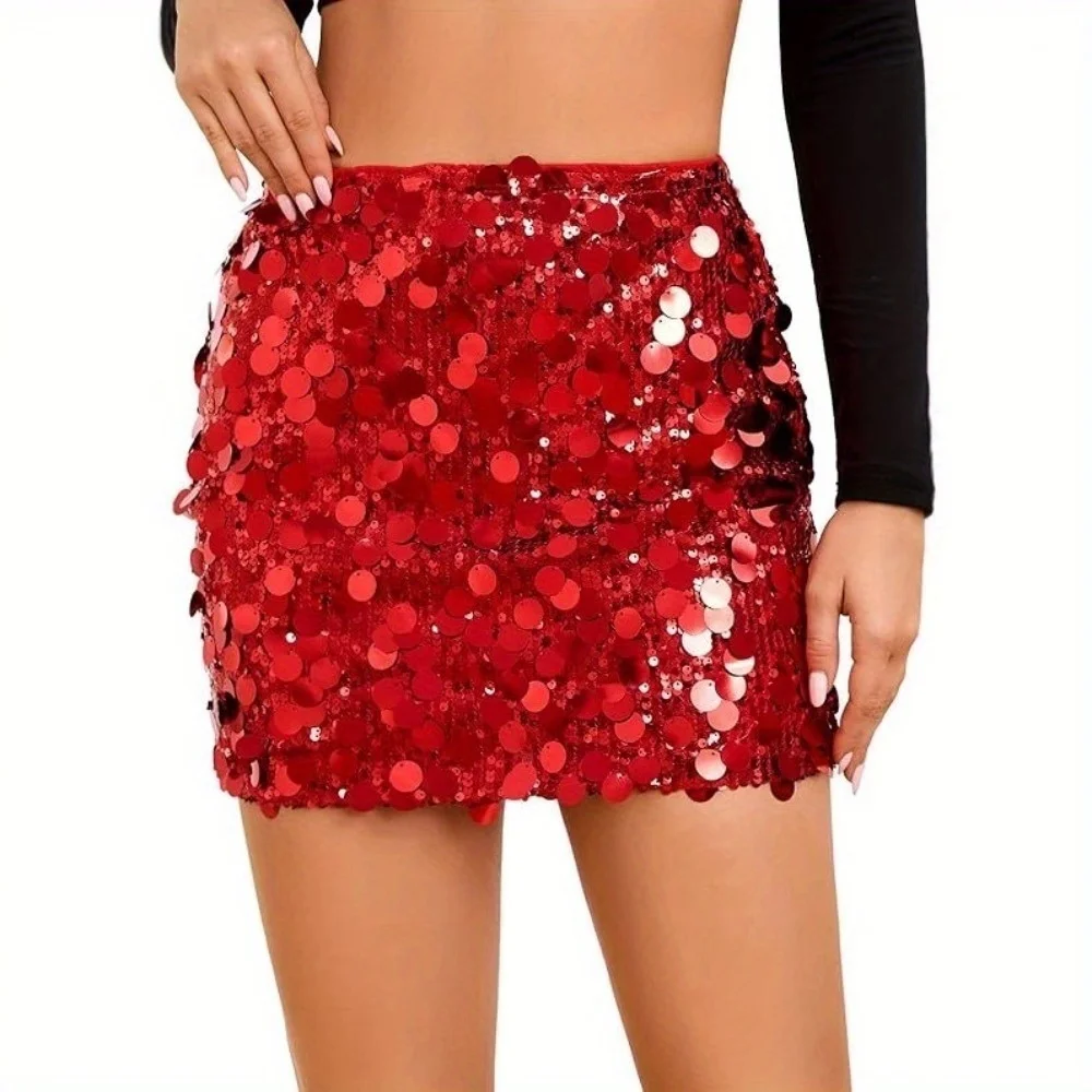 فستان نسائي قصير ضيق مزين بالترتر - فستان متألق مثير، مثالي للحفلات المسائية وليالي النادي وأحداث الكوكتيل ​