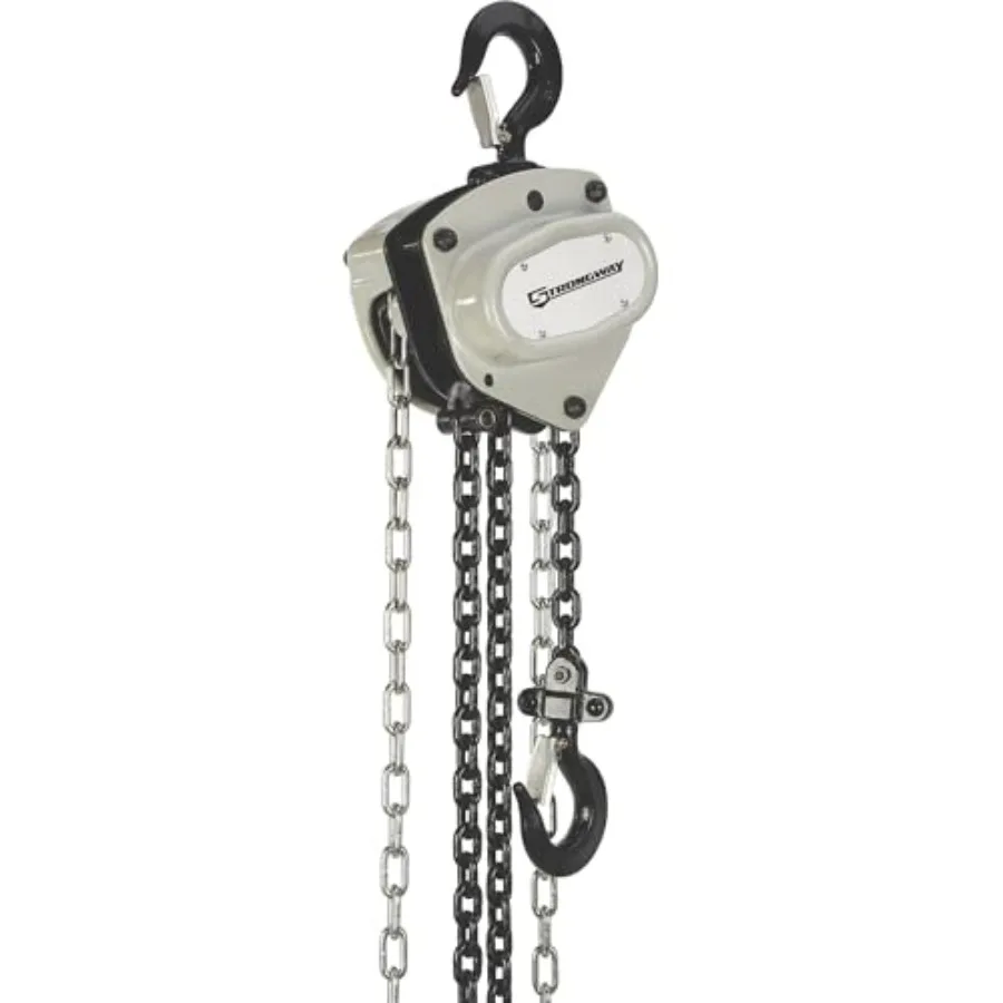 

Strongway Manual Chain Hoist 6000-Lb Capacity 20ft Lift Steel Silver Durable Heavy-Duty Lifting