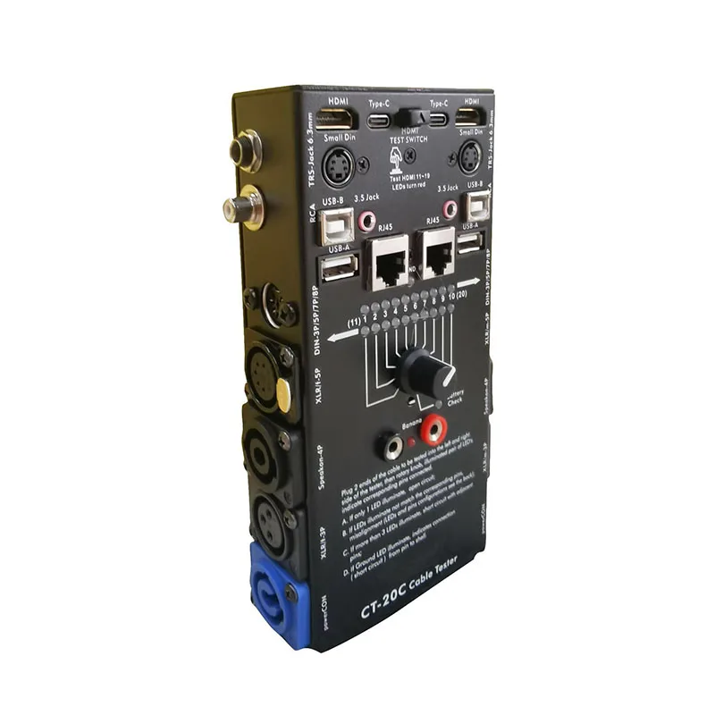 16‑In‑1 CT‑20C Compact Cable Testing Device Multifunctional Detector For HDMI Audio Line Inspection