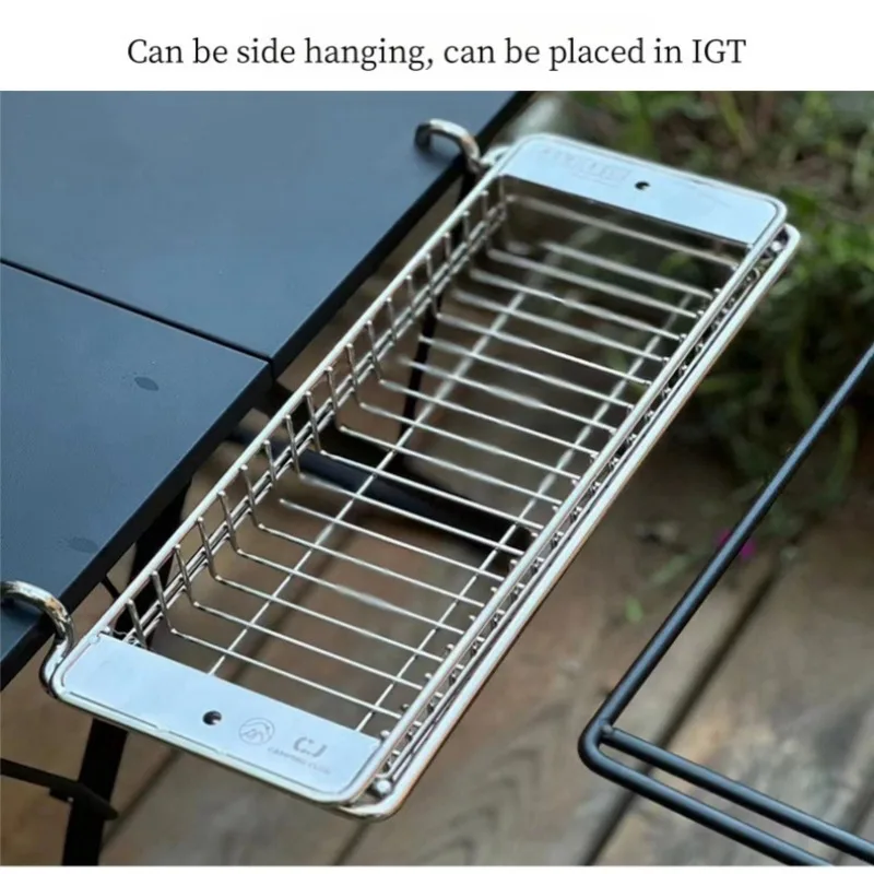 Outdoor IGT Table Drainage Basket 0.5 Unit Deep and Shallow Tray Drainage Basket Stainless Steel Blackened Side Hangers New