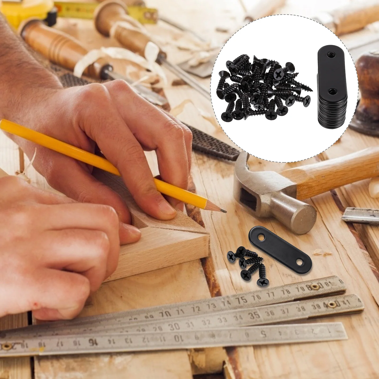 

24 pcs Stainless Steel Straight Braces Heavy Duty Mending Plates For Wood Furniture Reinforcement Corner Connectors Hardware