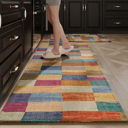 VIKAMA American Modern Kitchen Floor Mats Non-slip Anti-oil Wipable Washable Foot Mats Household Carpet Stain-resistant