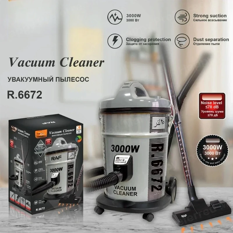 Hot Selling Powerful 25L Big Capacity Brush Nozzle Blower Canister Vacuum Cleaner with Dust Bag