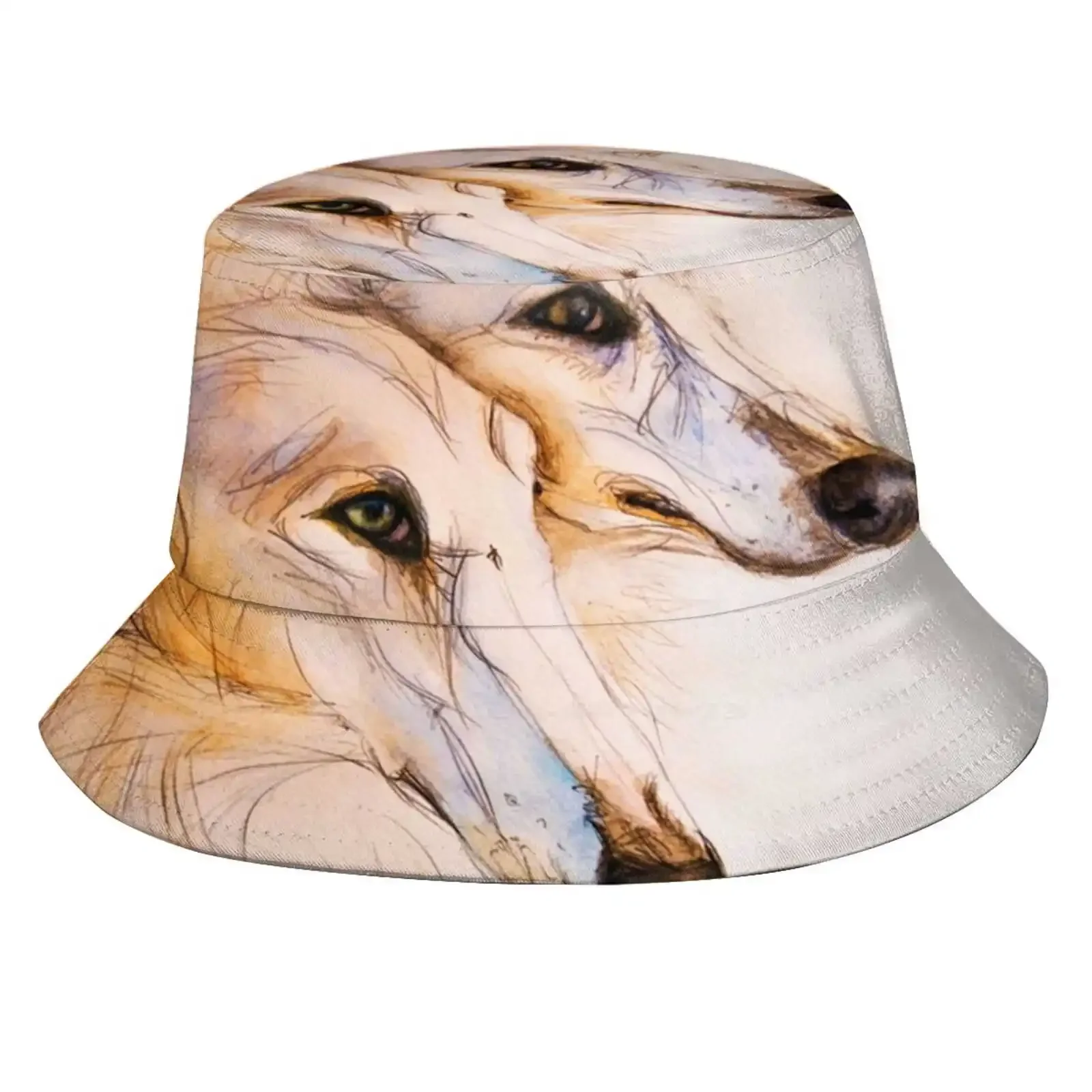 White Borzois Pattern Hats Outdoor Hat Sun Cap White Borzois Russian Sighthounds Russian Borzois Sighthound Art Borzoi Airt